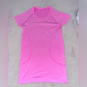 COPY - bright pink LULULEMON swiftly tech shirt